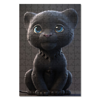 Wooden Puzzle Cute animated panther