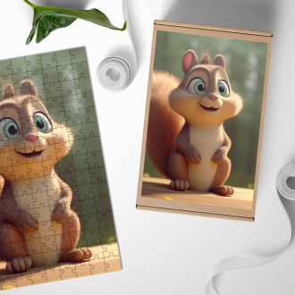 Wooden Puzzle Cute animated squirrel 1