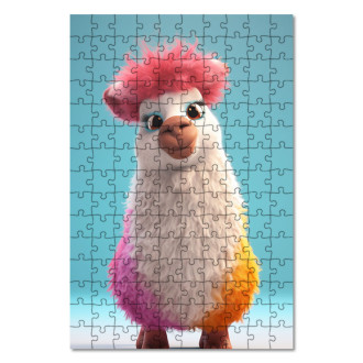 Wooden Puzzle Cute animated llama