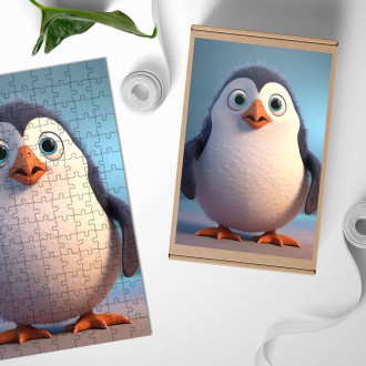 Wooden Puzzle Cute animated penguin 1