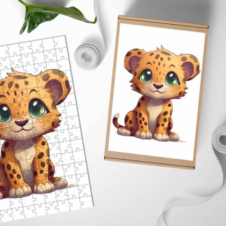 Wooden Puzzle Cartoon Cheetah
