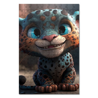 Wooden Puzzle Cute animated leopard 1