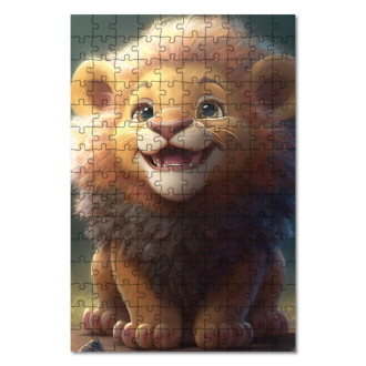 Wooden Puzzle Cute animated lion 2