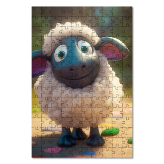 Wooden Puzzle Cute animated sheep