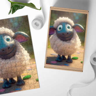 Wooden Puzzle Cute animated sheep