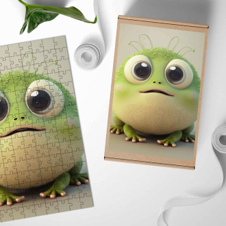 Wooden Puzzle Cute animated frog