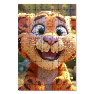 Wooden Puzzle Cute animated tiger 1