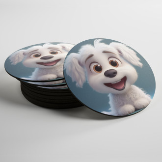Coasters Cute animated puppy