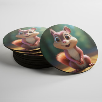 Coasters Cute animated squirrel