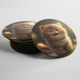 Coasters Cute animated cat 3