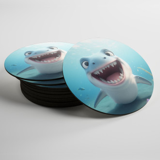 Coasters Cute cartoon shark 1