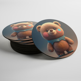 Coasters Cute animated teddy bear