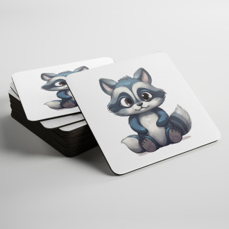 Coasters Cartoon Raccoon