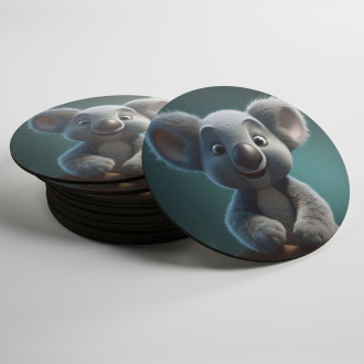 Coasters Cute animated koala