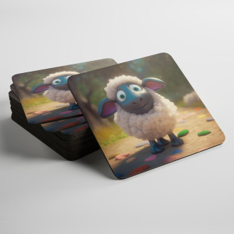 Coasters Cute animated sheep