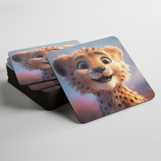 Coasters Cute animated cheetah