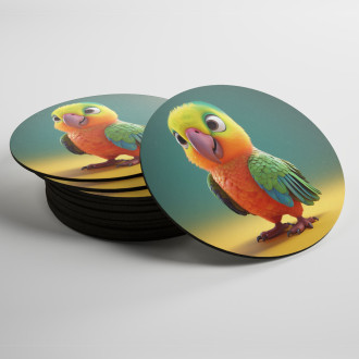 Coasters Cute animated parrot 1