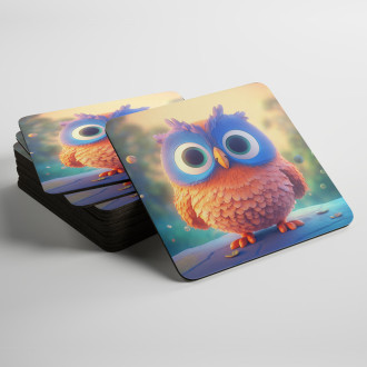 Coasters Cute animated owl 1