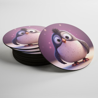 Coasters Cute animated penguin