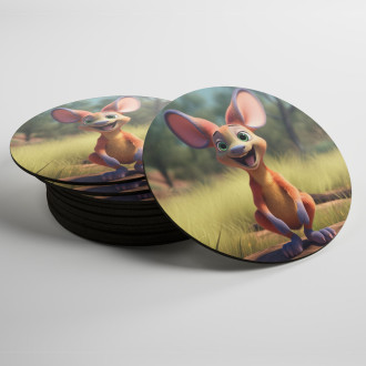 Coasters Cute animated kangaroo