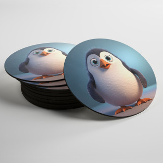 Coasters Cute animated penguin 1