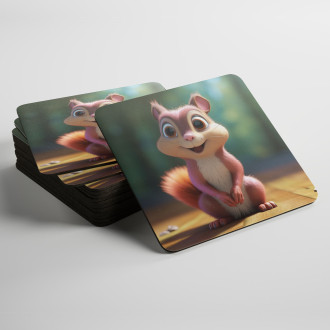 Coasters Cute animated squirrel