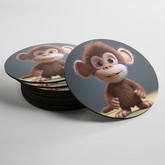 Coasters Cute animated monkey