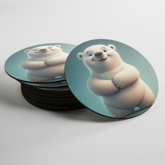 Coasters Cute animated polar bear