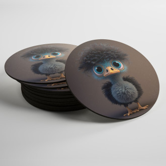 Coasters Cute animated ostrich