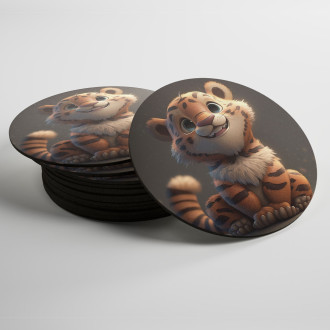 Coasters Cute animated tiger 2