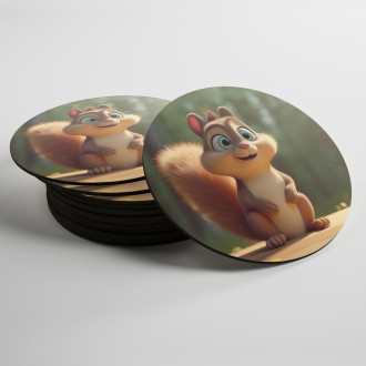 Coasters Cute animated squirrel 1