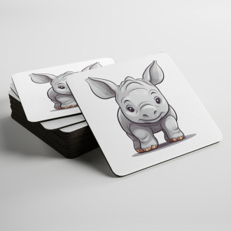Coasters Cartoon Rhinoceros