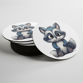Coasters Cartoon Raccoon
