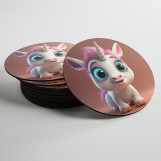 Coasters Cute animated unicorn