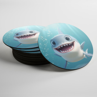 Coasters Cute cartoon shark