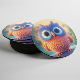 Coasters Cute animated owl 1