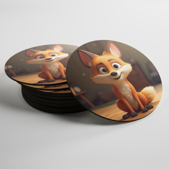 Coasters Cute animated fox