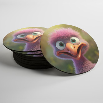 Coasters Cute animated ostrich 2
