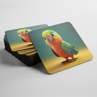 Coasters Cute animated parrot 1