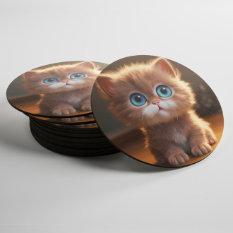 Coasters Cute animated cat 1