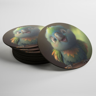 Coasters Cute animated parrot 2