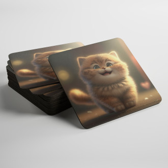 Coasters Cute animated cat 3