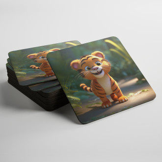 Coasters Cute animated tiger