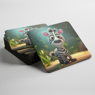 Coasters Cute animated zebra