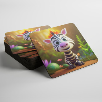 Coasters Cute animated zebra 1