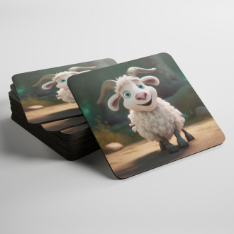 Coasters Cute animated goat 1