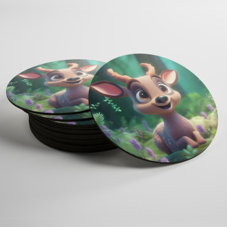 Coasters Cute animated deer