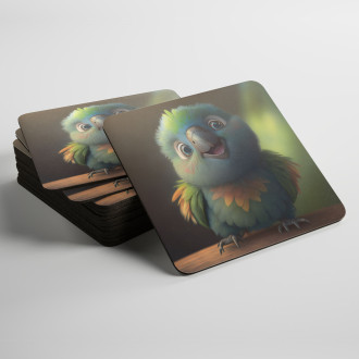 Coasters Cute animated parrot 2