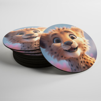 Coasters Cute animated cheetah