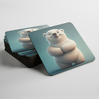 Coasters Cute animated polar bear